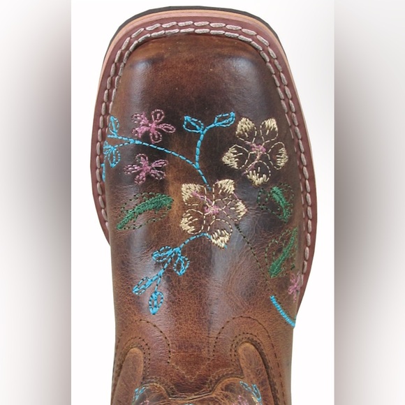 New girls Smoky Mountain brown leather floral Cowgirl Boots - Picture 4 of 5